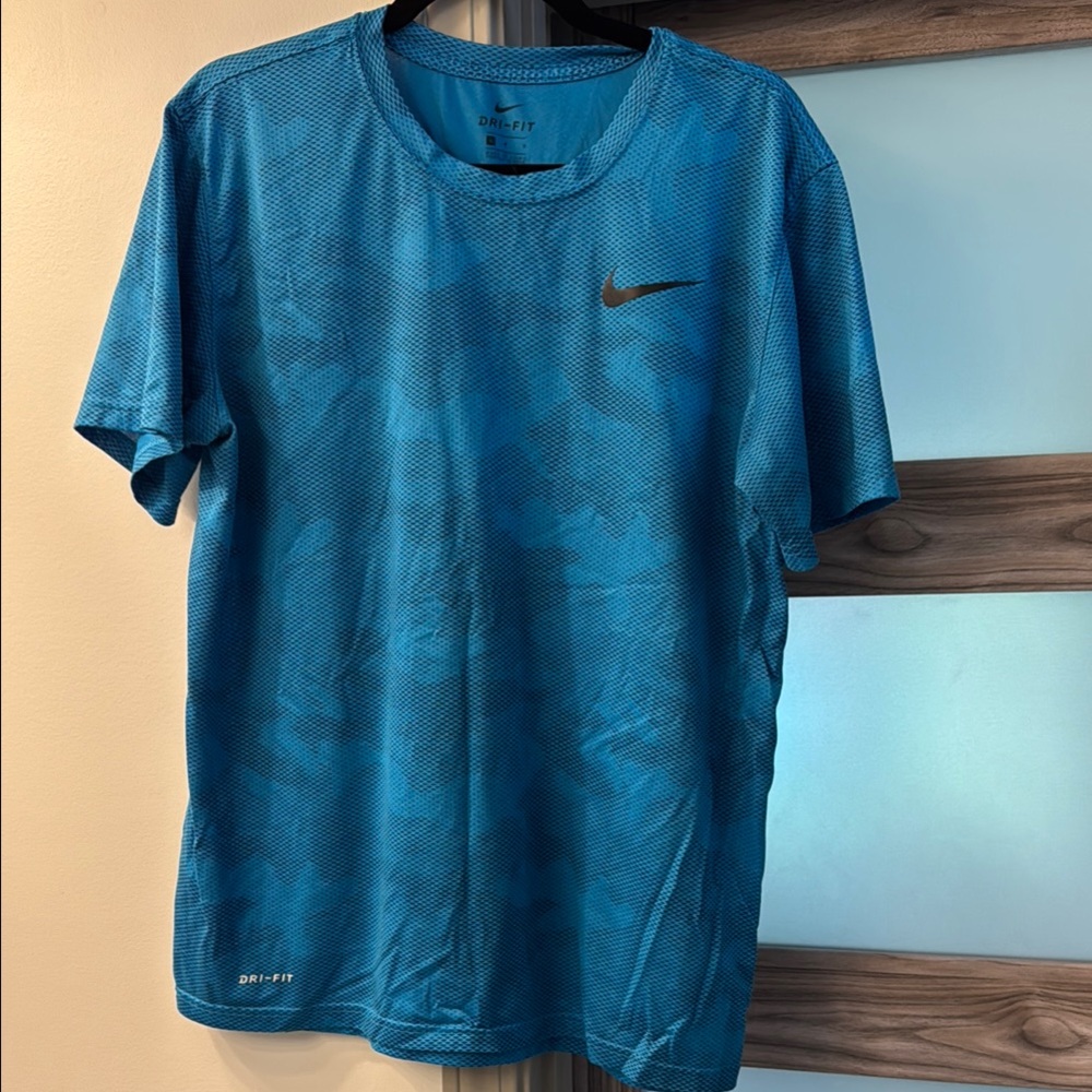 Nike Blue Short Sleeve Tee with Crew Neck